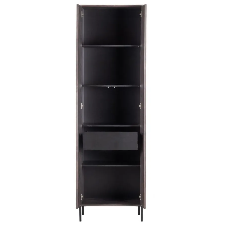 Wandkasten<WOOOD Wandkast New Gravure Bruin - 60x210x42 cm