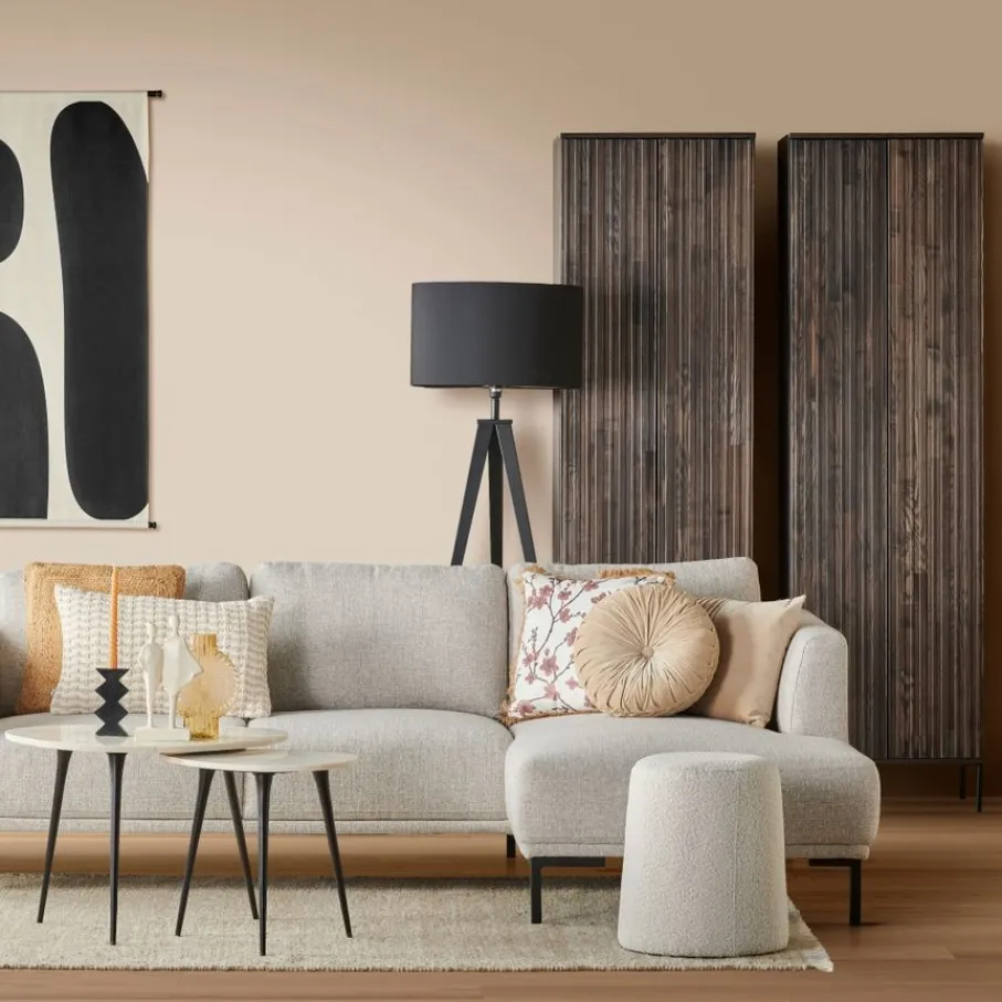 Wandkasten<WOOOD Wandkast New Gravure Bruin - 60x210x42 cm