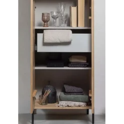 Wandkasten<WOOOD Wandkast New Gravure Naturel - 60x210x42 cm