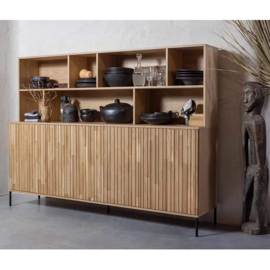 Wandkasten<WOOOD Wandkast New Gravure Naturel - 200x150x44 cm