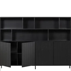 Wandkasten<WOOOD Wandkast New Gravure Zwart - 200x150x44 cm