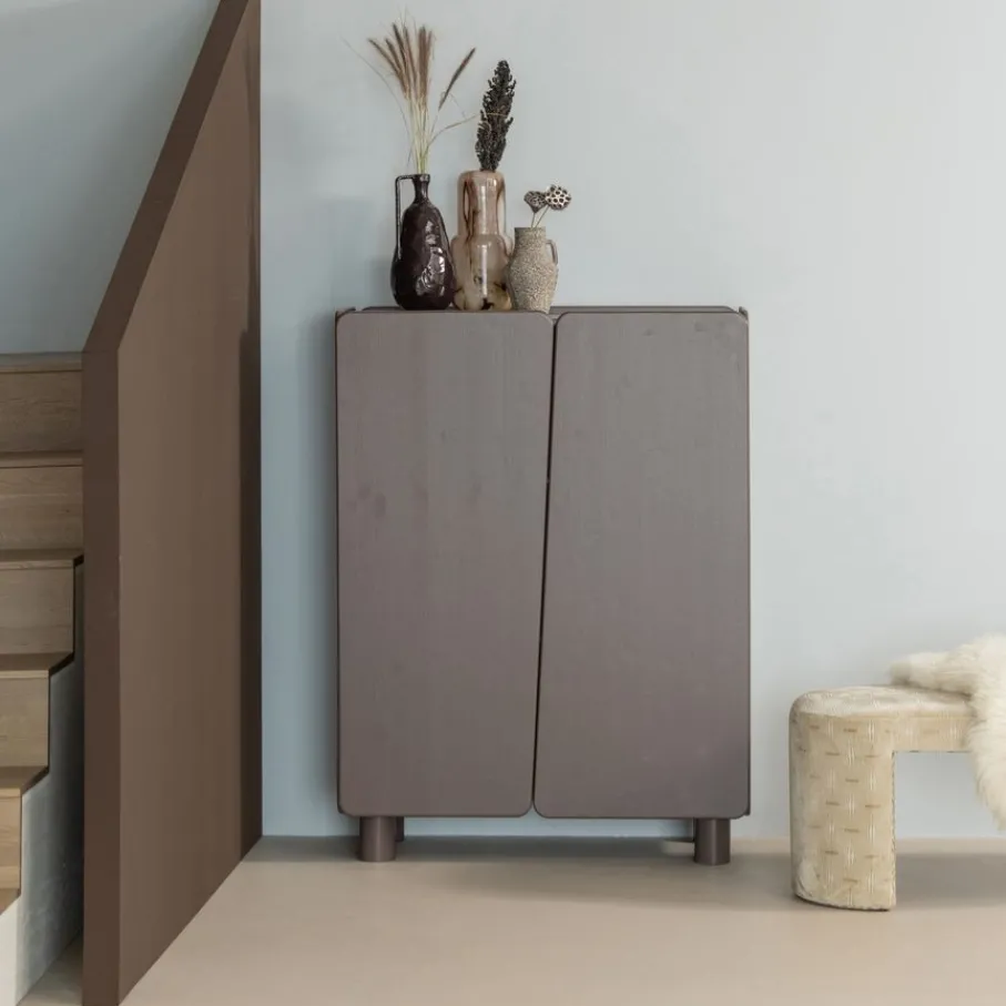 Opbergkasten<WOOOD Wandkast Root Truffel Bruin - 100x135x45 cm