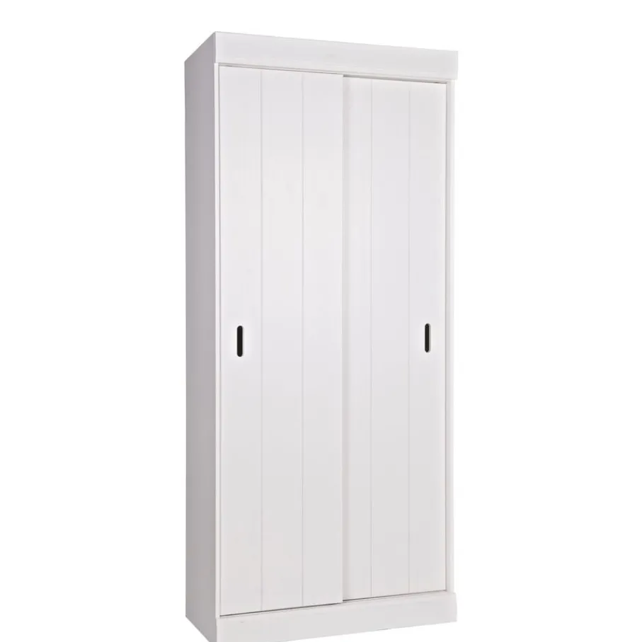 Wandkasten|Kledingkasten<WOOOD Wandkast Row Wit - 85x195x44 cm