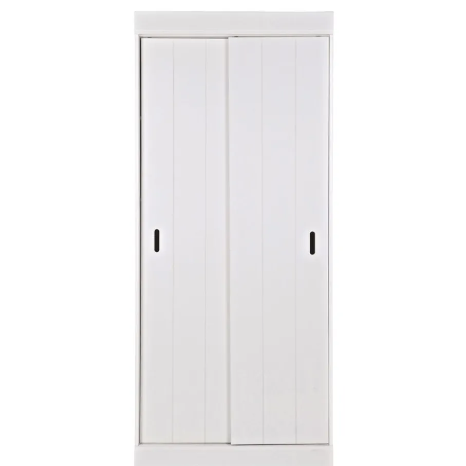 Wandkasten|Kledingkasten<WOOOD Wandkast Row Wit - 85x195x44 cm