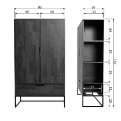 Wandkasten<WOOOD Wandkast Silas Dust - 85x149x36 cm
