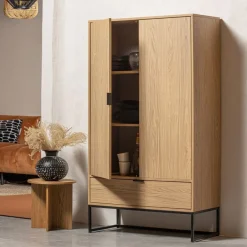 Wandkasten<WOOOD Wandkast Silas Naturel - 85x149x36 cm