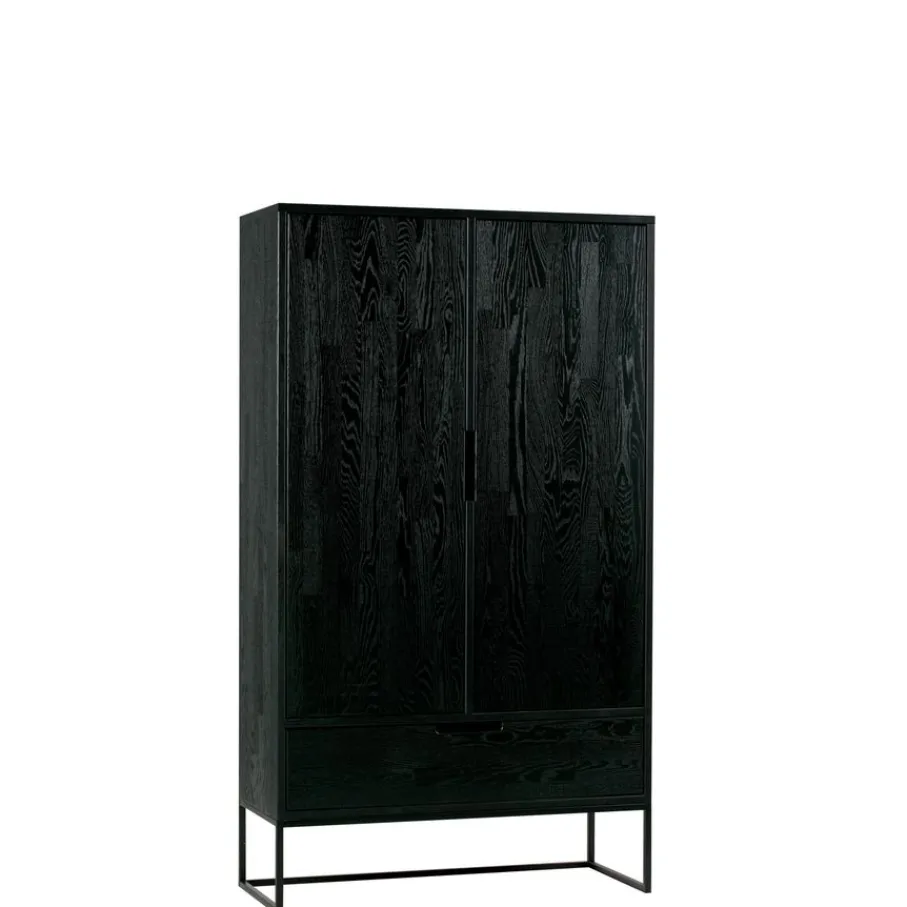 Wandkasten<WOOOD Wandkast Silas Zwart - 85x149x36 cm