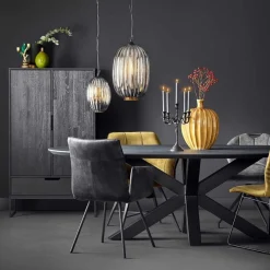Wandkasten<WOOOD Wandkast Silas Zwart - 85x149x36 cm