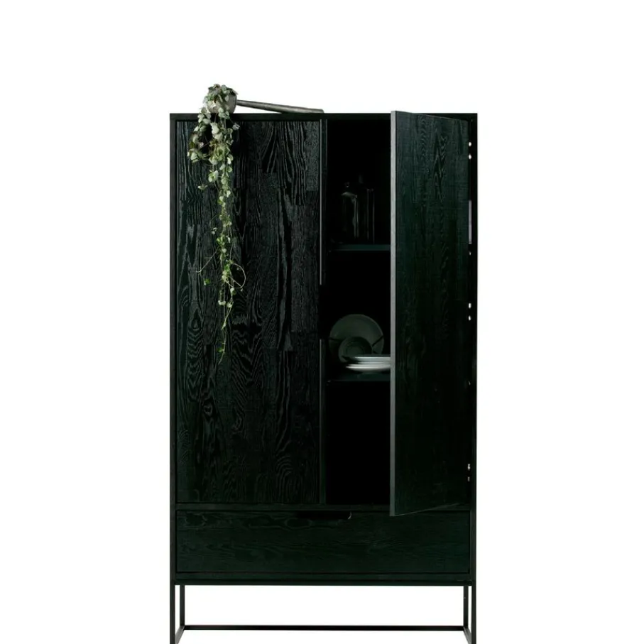 Wandkasten<WOOOD Wandkast Silas Zwart - 85x149x36 cm