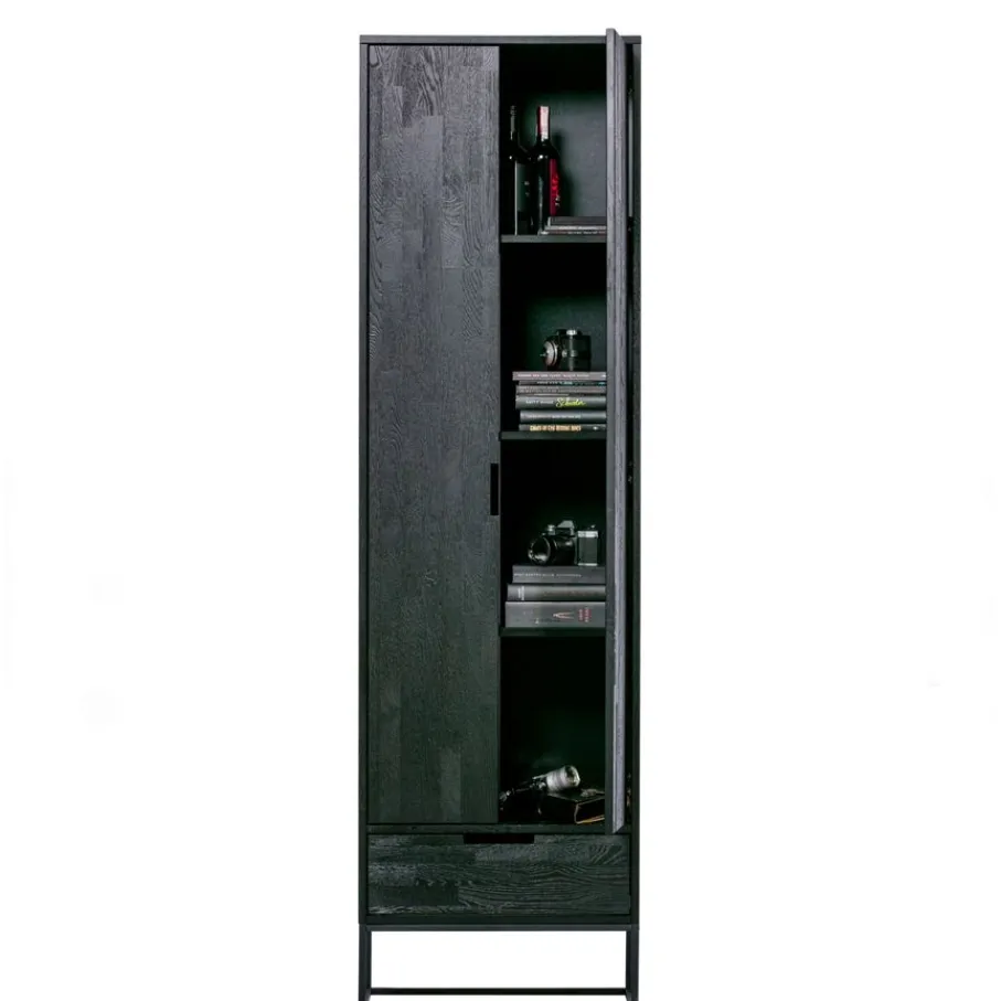 Wandkasten<WOOOD Wandkast Silas Zwart - 60x210x36 cm