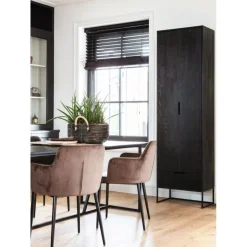 Wandkasten<WOOOD Wandkast Silas Zwart - 60x210x36 cm