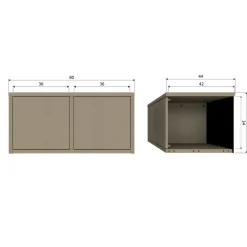 Opbergkasten<WOOOD Wandkast Turner Mud - 80x39x44 cm