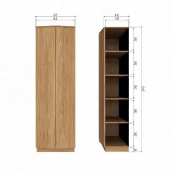 Wandkasten<WOOOD Wandkast Zuma Naturel - 67x210x45 cm