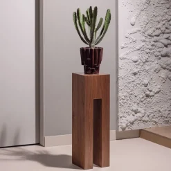 Bijzettafels<WOOOD Zuil Plantor Bruin - 24x80x24 cm