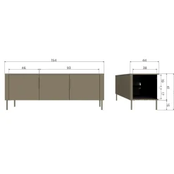 Tv-Meubels<WOOOD (Zwevend) TV-meubel Gunnar Zwart - 154x56x44 cm