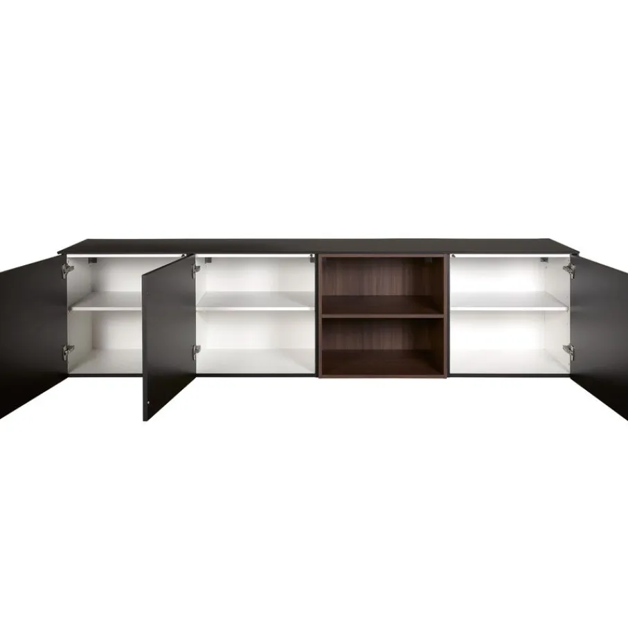 Dressoirs< Zwevend Dressoir Cannes Zwart - 242x59x49 cm