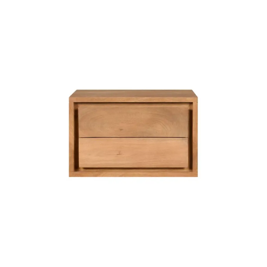 Nachtkastjes< Zwevend Nachtkastje Geleen Bruin - 40x25x30 cm