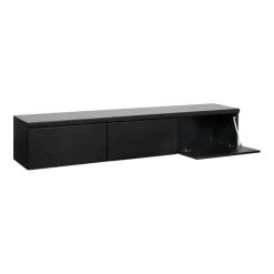 Tv-Meubels< Zwevend TV-meubel Chester Zwart - 190x35x40 cm
