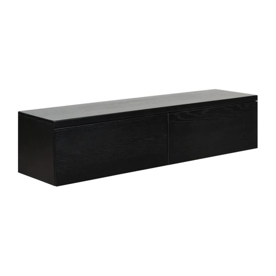 Tv-Meubels< Zwevend TV-meubel Chester Zwart - 150x35x40 cm
